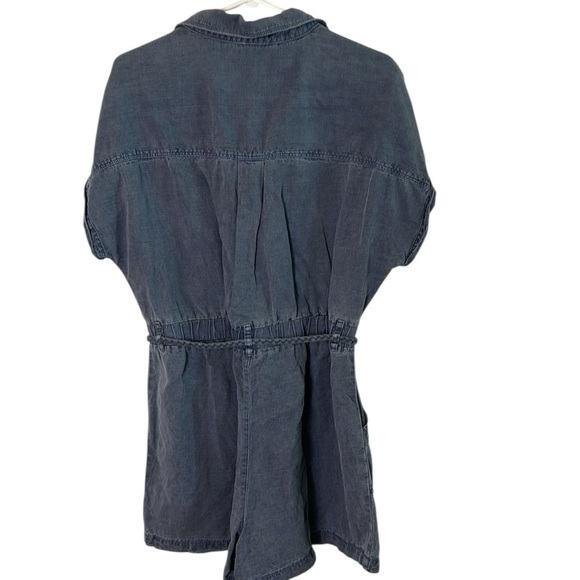 Nicole Miller linen lyocell romper ,XL, braided belt tie, button front,comfy - Picture 4 of 14